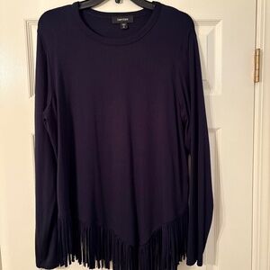 Karen Kane, XL, NAVY, adorable top with fringe bottom